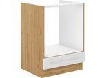 Armadietto Per Fornelli Laili - Larghezza 60 Cm, Bianco / Rovere Artisan