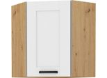 Armadietto Superiore Ad Angolo Laili - 60X60 Cm, Bianco / Rovere Artisan