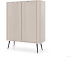 Cassettiera Con Ante Lotas - Cashmere / Nero