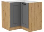 Armadietto Inferiore Ad Angolo Laili - 90X90 Cm, Grigio / Rovere Artisan