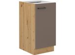 Armadietto Inferiore Ad Anta Singola Balija - Larghezza 40 Cm, Grigio Tartufo / Rovere Artisan