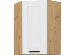 Armadietto Alto Ad Angolo Laili - 60X60 Cm, Bianco / Rovere Artisan