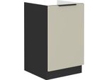 Mobile Lavabo Con Anta Singola Agafija - Larghezza 50 Cm, Cashmere / Nero