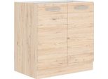 Armadietto Inferiore A Doppia Anta Berit - Larghezza 80 Cm, Rovere Bordeaux