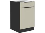Mobile Base Con Cassetto Agafija - Larghezza 50 Cm, Cashmere / Nero