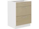 Armadietto Con Cassetti Lajla - Larghezza 60 Cm, Cappucino / Bianco