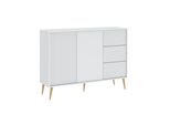 Cassettiera Combinata Larga Jewett - Bianco