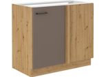 Armadietto Allungato Ad Angolo Balija - Larghezza 105 Cm, Grigio Tartufo / Rovere Artisan