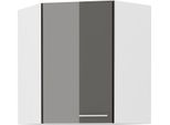 Armadietto Superiore Ad Angolo Lajla - 60X60 Cm, Grigio / Bianco