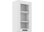 Armadietto Alto Vetrato Laili - Larghezza 40 Cm, Bianco