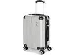Brubaker Valigia A Mano London - Valigia Da Viaggio Con Chiusura A Combinazione, 4 Ruote E Maniglie Comfort - Valigia Trolley 37 X 56 X 22 Cm, M, Argento