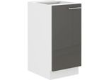 Armadietto Inferiore Ad Anta Singola Lajla - Larghezza 40 Cm, Grigio / Bianco