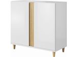 Cassettiera Per Soggiorno Anina - Bianco / Rovere Wotan