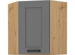 Armadietto Superiore Ad Angolo Laili - 60X60 Cm, Grigio / Rovere Artisan