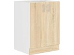 Armadietto Inferiore A Doppia Anta Sabrya - Larghezza 60 Cm, Rovere Sonoma / Bianco