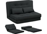 Comhoma Poltrona Relax Divano Da Terra Poltrona Da Terra Pieghevole Con Funzione Letto Divano Pigro, Imbottito Con Schienale Regolabile A 5 Livelli Nero