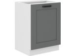 Armadietto Inferiore Ad Anta Singola Laili - Larghezza 60 Cm, Grigio / Bianco