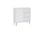 Cassettiera Con Ante E Cassetti Jewett - Bianco