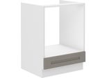 Armadietto Per Fornelli Laili - Larghezza 60 Cm, Grigio Chiaro / Bianco