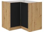 Armadietto Inferiore Ad Angolo Malila - 90X90 Cm, Nero / Rovere Artisan
