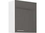 Armadietto Superiore Da Cucina Lajla - Larghezza 60 Cm, Grigio / Bianco