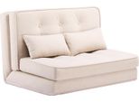 Comhoma Poltrona Relax Divano Da Terra Poltrona Da Terra Pieghevole Con Funzione Di Riposo Divano Pigro, Imbottito Con Schienale Regolabile A 5 Livelli Beige