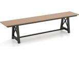 Costway Panca Da Giardino A 3 Posti Resistente Alle Intemperie, Panca Fino A 500 Kg, Panca Da Parco Senza Schienale 183X35X41,5 Cm
