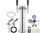 Vevor Torre Di Spillatura Della Birra, Kit Di Conversione Della Birra Con Due Rubinetti, Distributore Di Birra A Torre In Acciaio Inox Con Doppio Misuratore W21,8 E Attacco Per Fusto S-System Per Feste, A Casa, Ecc.
