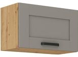 Armadietto Per Cappa Aspirante Laili - Larghezza 60 Cm, Grigio Chiaro / Rovere Artisan