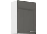 Armadietto Superiore Da Cucina Lajla - Larghezza 50 Cm, Grigio / Bianco
