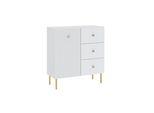 Cassettiera Combinata Haskel - Bianco + Oro