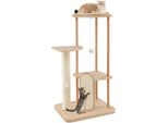 Tiragraffi Multipiano Costway 112 Cm, Torre Per Gatti Con Tiragraffi, Paletti In Sisal, Sedile, Piattaforme E Giochi Appesi