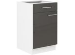 Mobile Base Con Cassetto Lajla - Larghezza 50 Cm, Grigio / Bianco