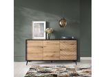 Cassettiera A Tripla Anta Namiro - Nero / Rovere Evoke