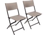 Brubaker Sedia Da Giardino Toskana - Sedia Pieghevole In Poly Rattan Resistente Alle Intemperie - Sedia Da Balcone Pieghevole - Sedia Da Campeggio Per Giardino Balcone Terrazza, 2 Sedie