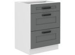 Armadietto Con Cassetti Laili - Larghezza 60 Cm, Grigio / Bianco