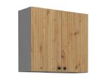 Mobile Cucina Superiore Nomin - Larghezza 80 Cm, Rovere Artigianale / Antracite