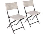 Sedia Da Giardino Brubaker Lugano - Sedia Pieghevole In Polyrattan Resistente Alle Intemperie E Robusta - Sedia Da Balcone Pieghevole - Sedia Da Campeggio Per Giardino Balcone Campeggio, 2 Sedie