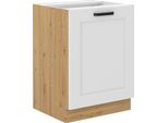 Armadietto Inferiore Ad Anta Singola Laili - Larghezza 60 Cm, Bianco / Rovere Artisan