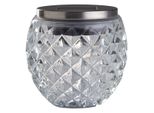 Kynast Garden Lanterna Solare In Vetro Cristallo 1 Led Bianco Caldo H 10 Cm