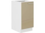 Armadietto Inferiore Ad Anta Singola Lajla - Larghezza 40 Cm, Cappucino / Bianco