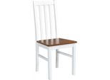 Sedia Da Pranzo Nikita 10D - Bianco / Castano
