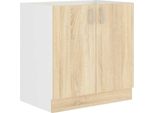 Armadietto Per Lavello Sabrya - Larghezza 80 Cm, Rovere Sonoma / Bianco