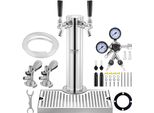 Kit Torre Di Birra Vevor, Kit Di Conversione Della Birra Con Due Rubinetti, Distributore Di Birra A Torre In Acciaio Inox Con Doppio Misuratore W21,8 E Attacco Per Fusto A-System, Vassoio Di Raccolta Della Birra Per Feste A Casa