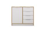 Cassettiera Combinata Saida - Rovere Wotan / Bianco