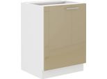 Armadietto Inferiore Ad Anta Singola Lajla - Larghezza 60 Cm, Cappucino / Bianco
