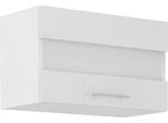 Armadietto Superiore Da Cucina Con Vetratura Lajla - Larghezza 60 Cm, Bianco