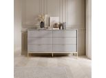 Cassettiera Larga Con Cassetti Misheel - Grigio / Oro