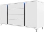 Larga Cassettiera Per Soggiorno Anina - Bianco / Nero