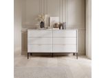 Cassettiera Larga Con Cassetti Misheel - Bianco / Nero